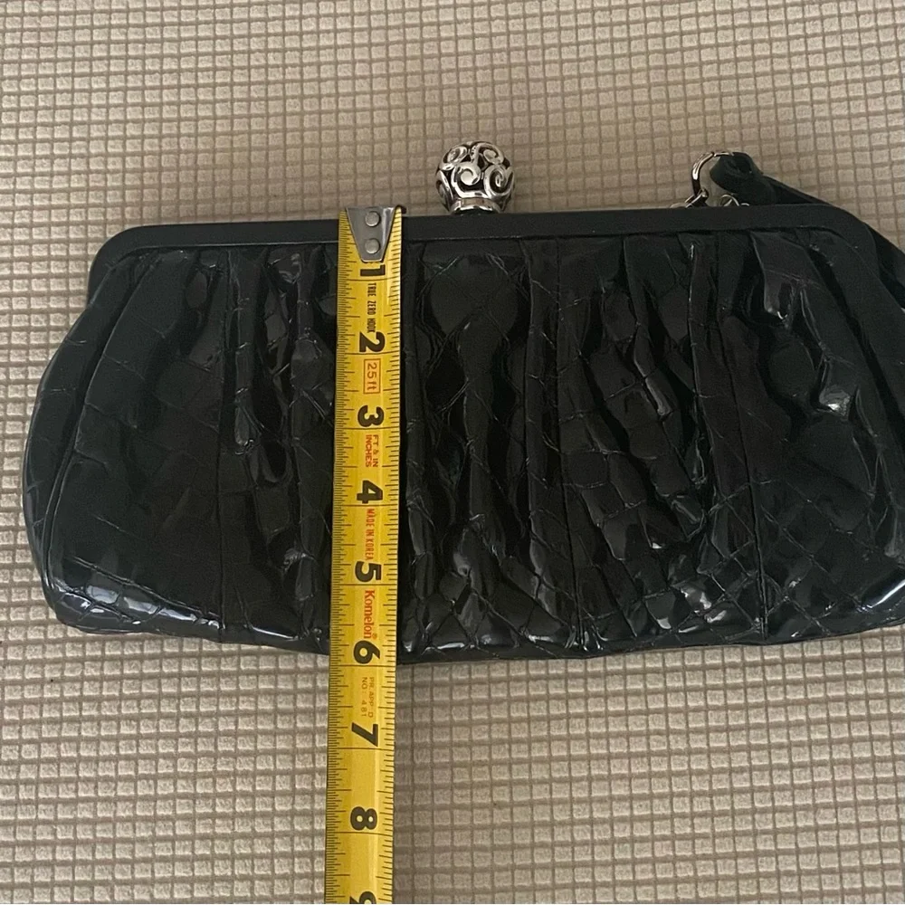Brighton Black Clutch Handbag with Silver Chain